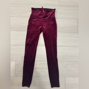 Spanx Burgundy Velvet Leggings Size M
